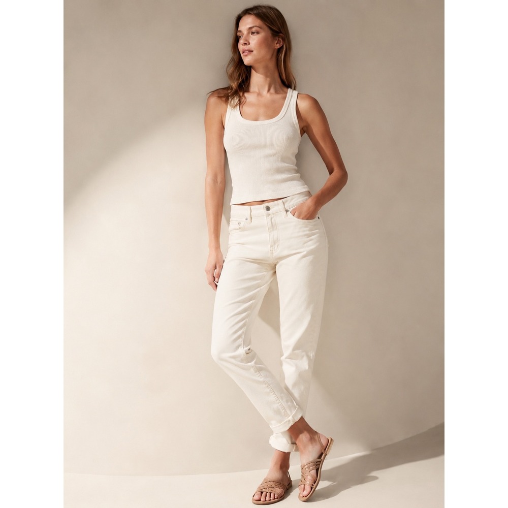 Banana Republic‎ Womens Curvy Skinny Jeans 26/2 Minimalist White Denim Pants